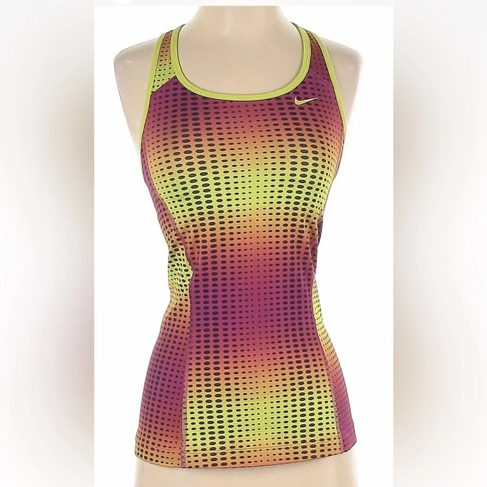 *NWOT* Nike Dri Fit Size Medium Women's Pink & Yellow Athletic Body Con Tank Top